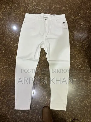 সাদা ফুল এক্সপোর্টেবল জিন্স প্যান্ট