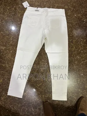 সাদা ফুল এক্সপোর্টেবল জিন্স প্যান্ট