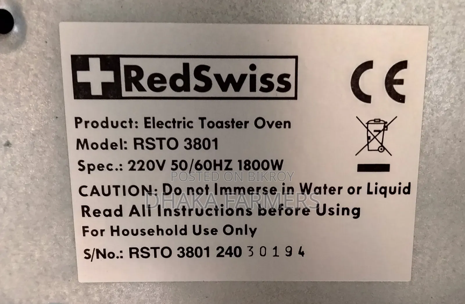 Red Swiss Electric Oven 30 Liters