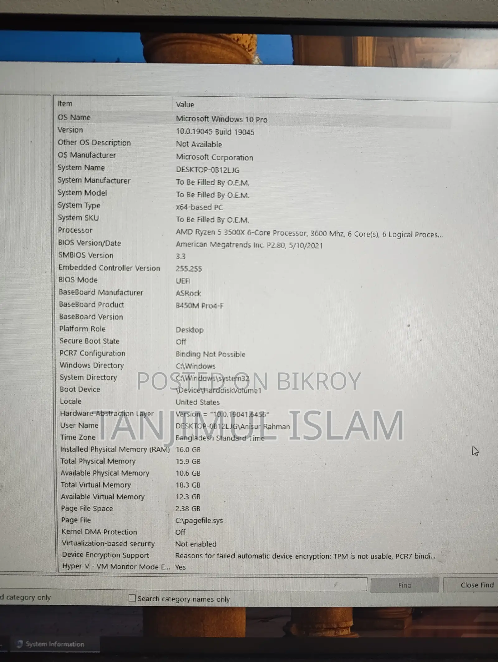 Desktop Computer 16GB AMD Ryzen 5 SSD 256GB