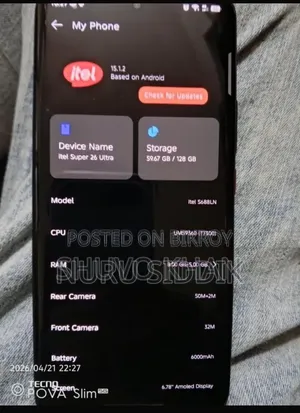 New Itel S26 Ultra 128 GB Blue