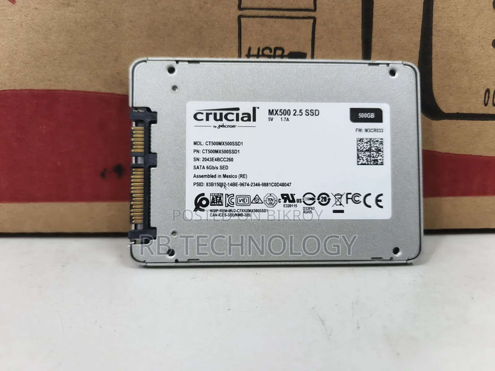 Crucial 500GB SATA SSD ( 1 Year Warranty)