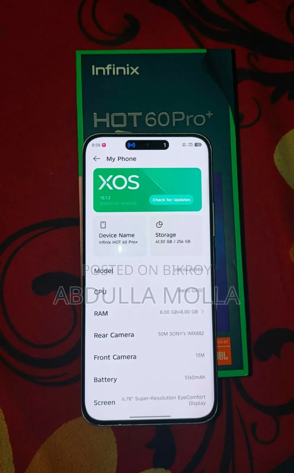 ইনফিনিক্স হট ৬০ প্রো+ ২৫৬ জিবি সিলভার