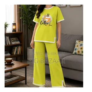 Ladies Half Sleeve T-Shirt & Pant Set