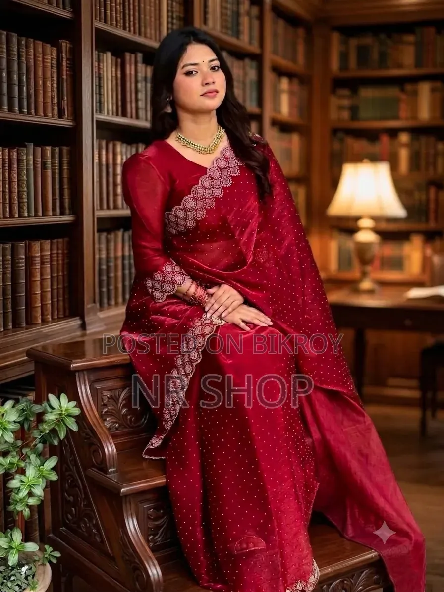Stone Work Georgette Saree – with Blouse Piece