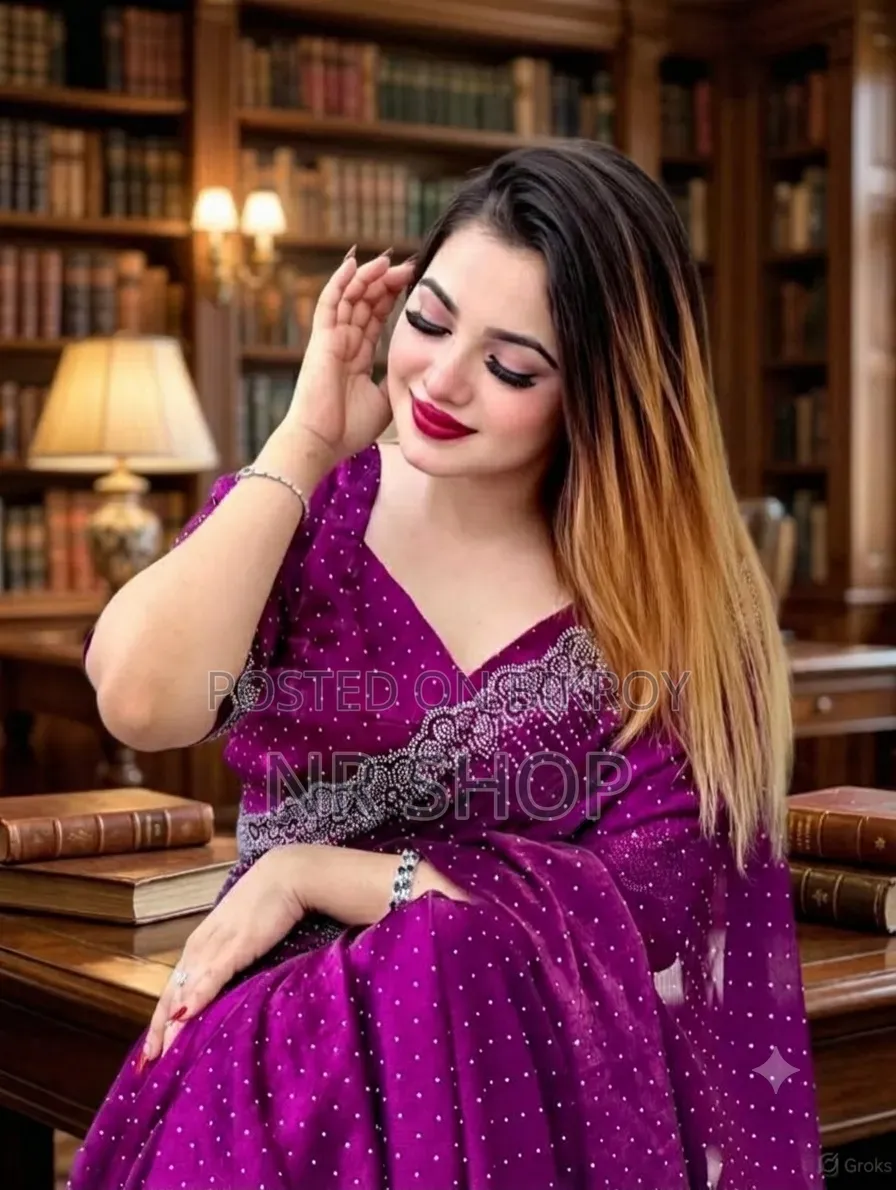 Stone Work Georgette Saree – with Blouse Piece