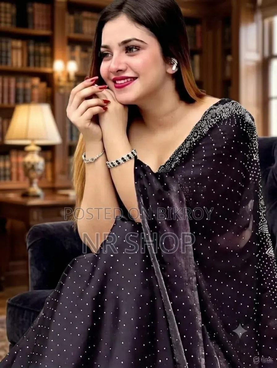 Stone Work Georgette Saree – with Blouse Piece