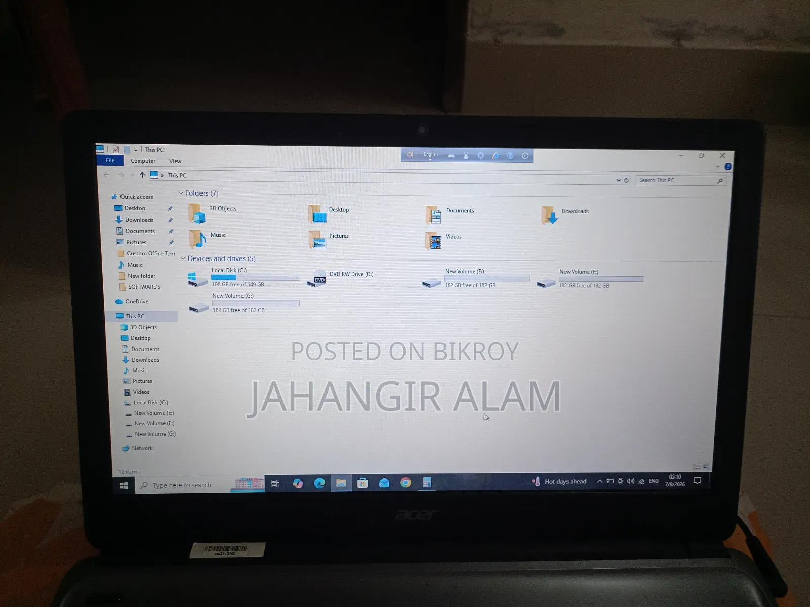 Laptop ASUS 4GB Intel Core I5 HDD 1TB