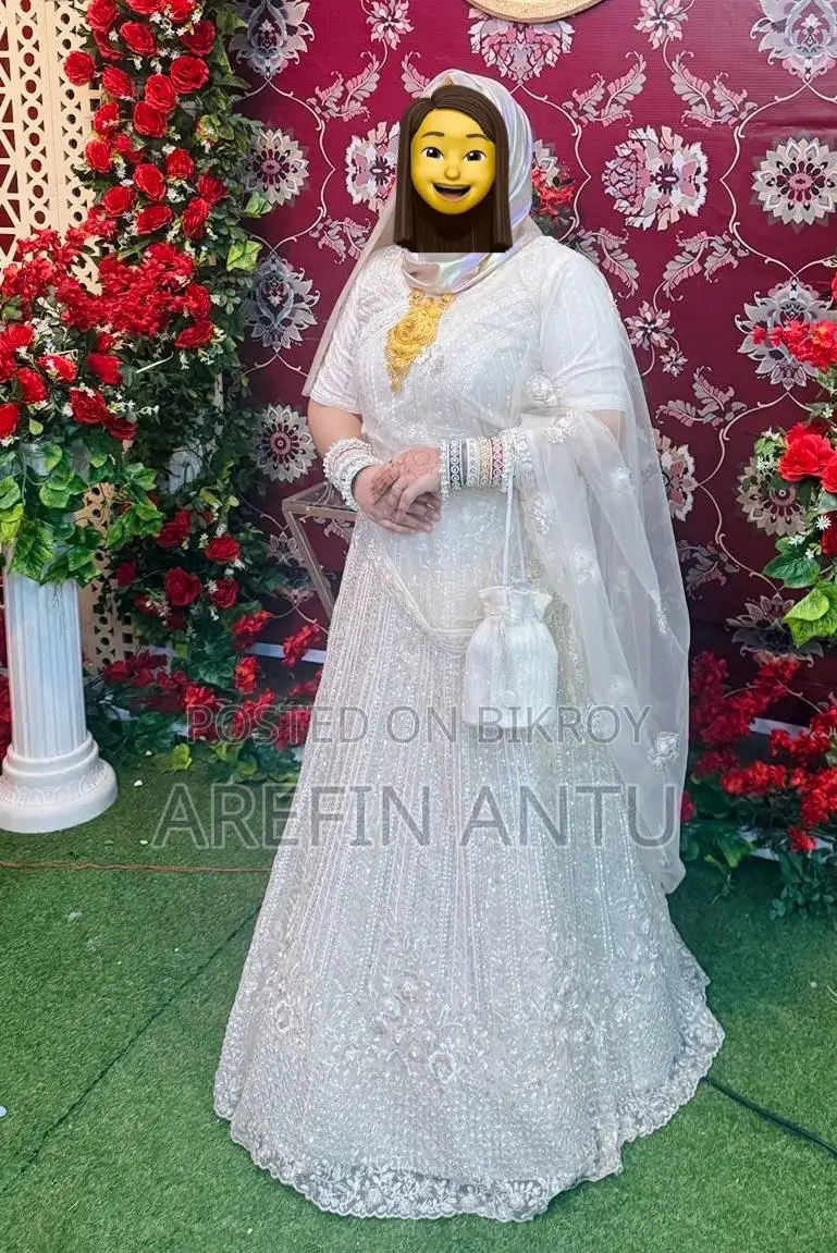 Exclusive Off-White/Silver Heavy Sequined Bridal Lehenga Set