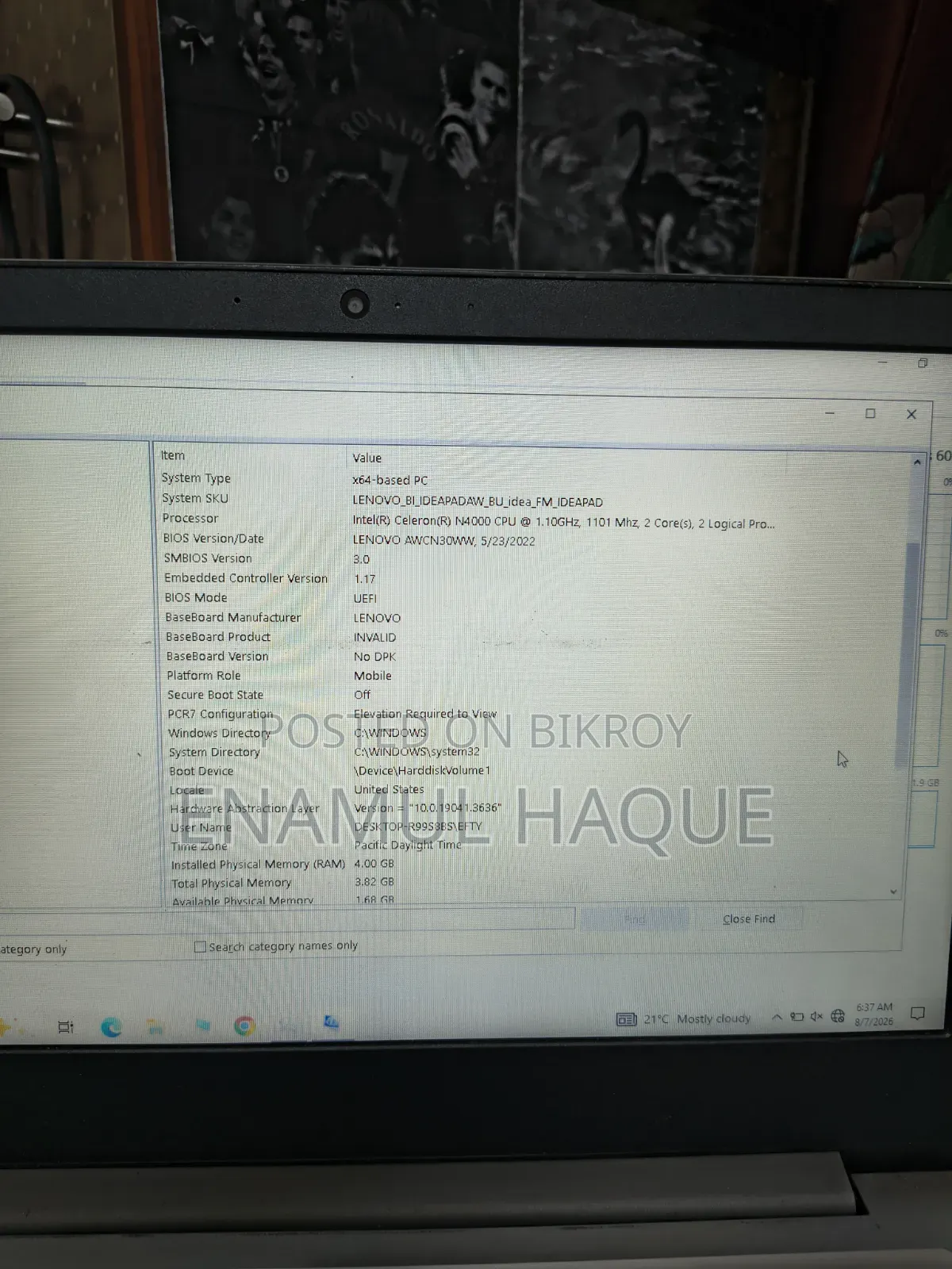 Laptop Lenovo IdeaPad S145 4GB Intel Celeron HDD 500GB