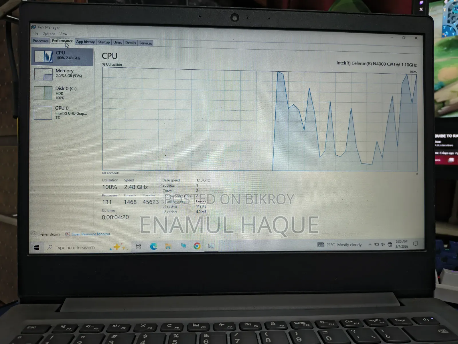 Laptop Lenovo IdeaPad S145 4GB Intel Celeron HDD 500GB