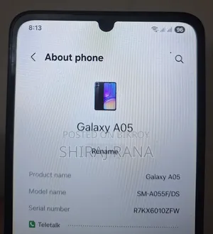 স্যামসাং গ্যালাক্সি এ০৫ ১২৮ জিবি ব্ল্যাক