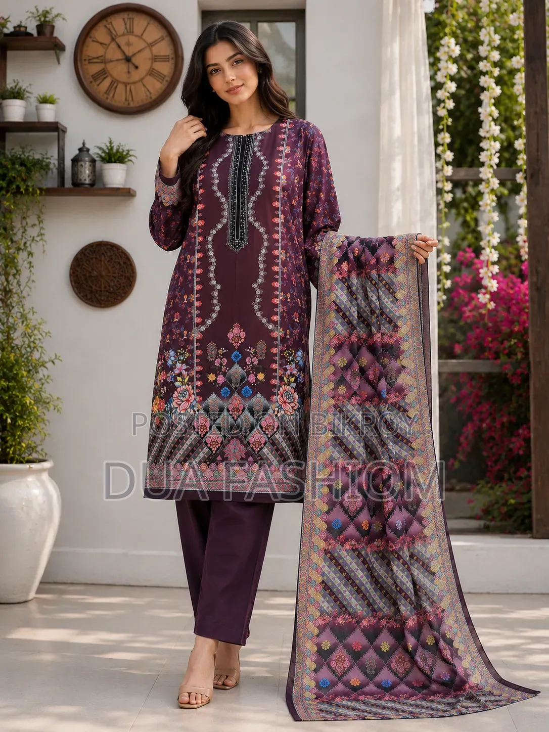 Jamdani Cotton Three Piece | Grade A Quality | Free Size |