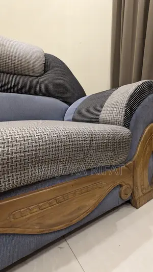 3-Piece Solid Teak Wood Sofa Set With Free Ready-Made Seat Cover