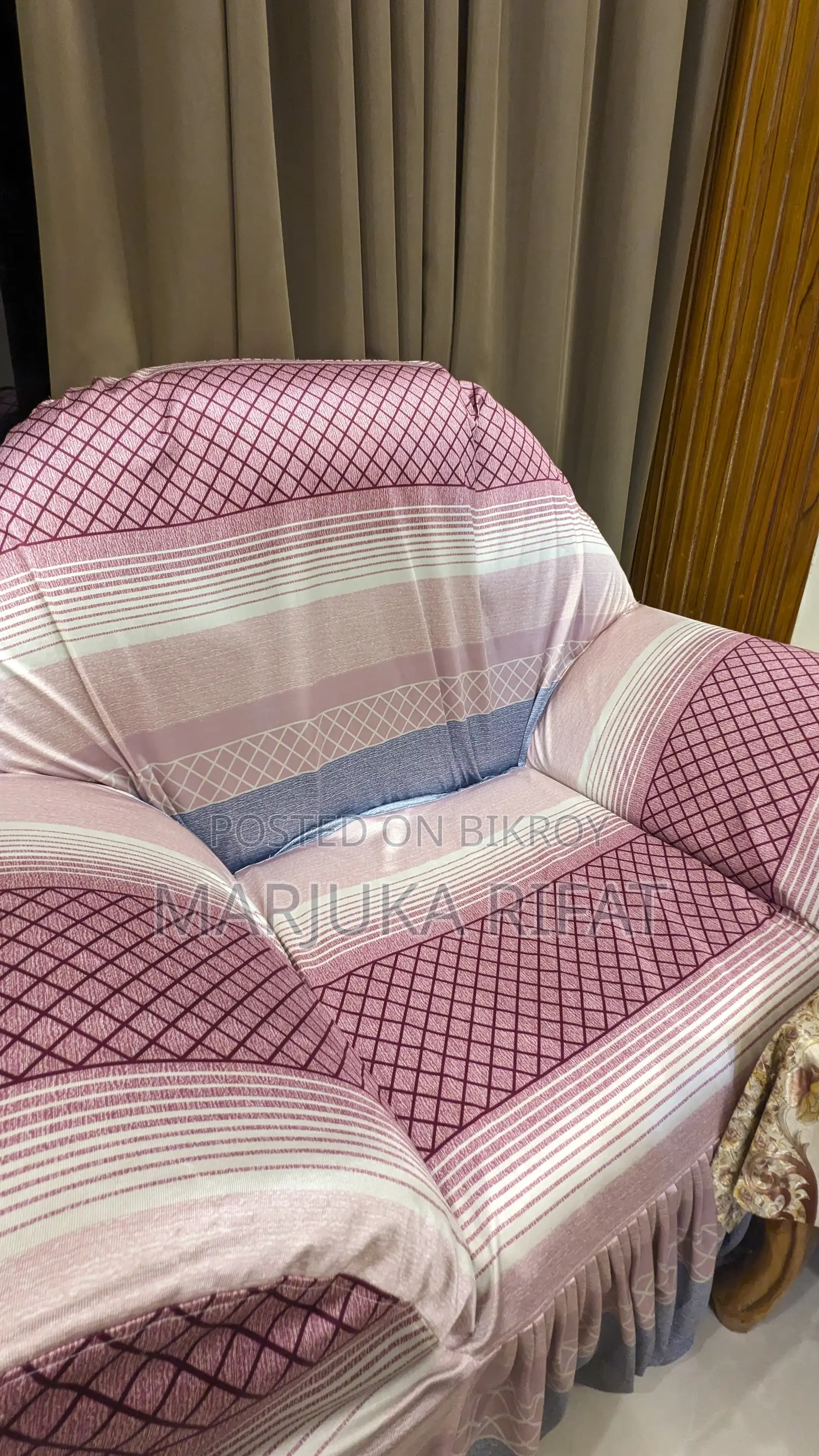 3-Piece Solid Teak Wood Sofa Set With Free Ready-Made Seat Cover