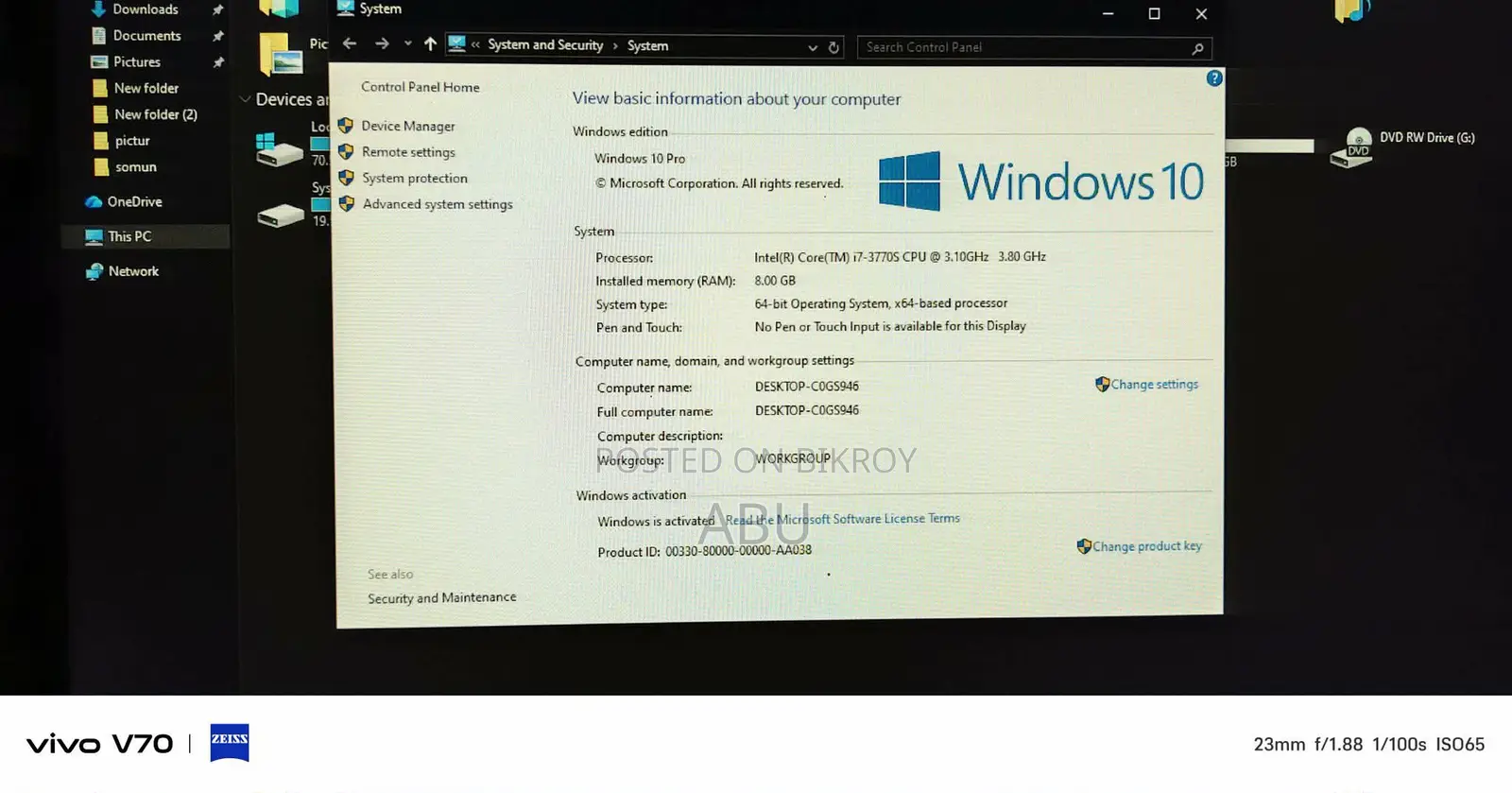 Desktop Computer Gigabyte GB-BSi7T-6500 8GB Intel Core i7 HDD+SSD 500GB