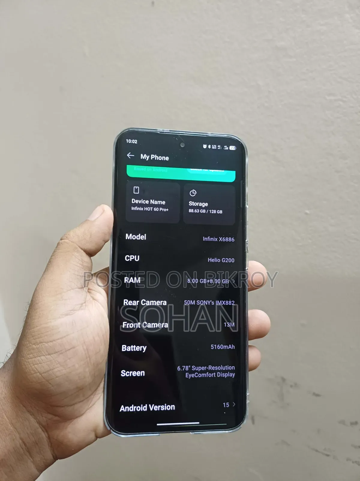 ইনফিনিক্স হট ৬০ প্রো প্লাস ১২৮ জিবি ব্ল্যাক