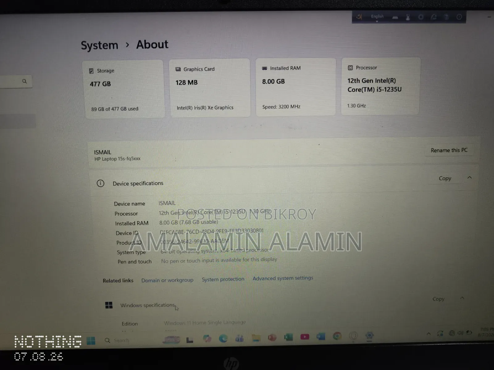 HP 8 GB Silver