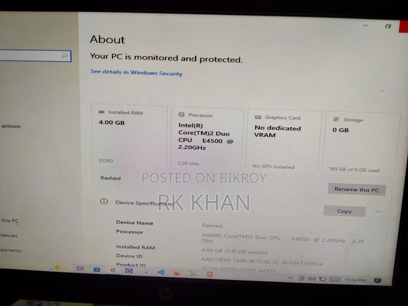 Desktop Computer 4GB Intel Core 2 Duo HDD 16 GB