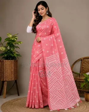 Half Silk Screen Print Saree
