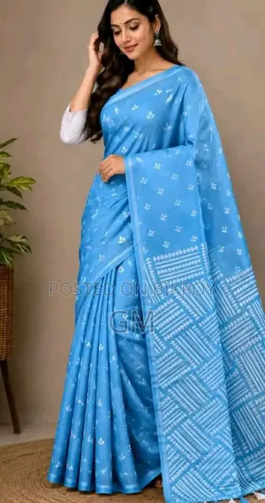 Half Silk Screen Print Saree
