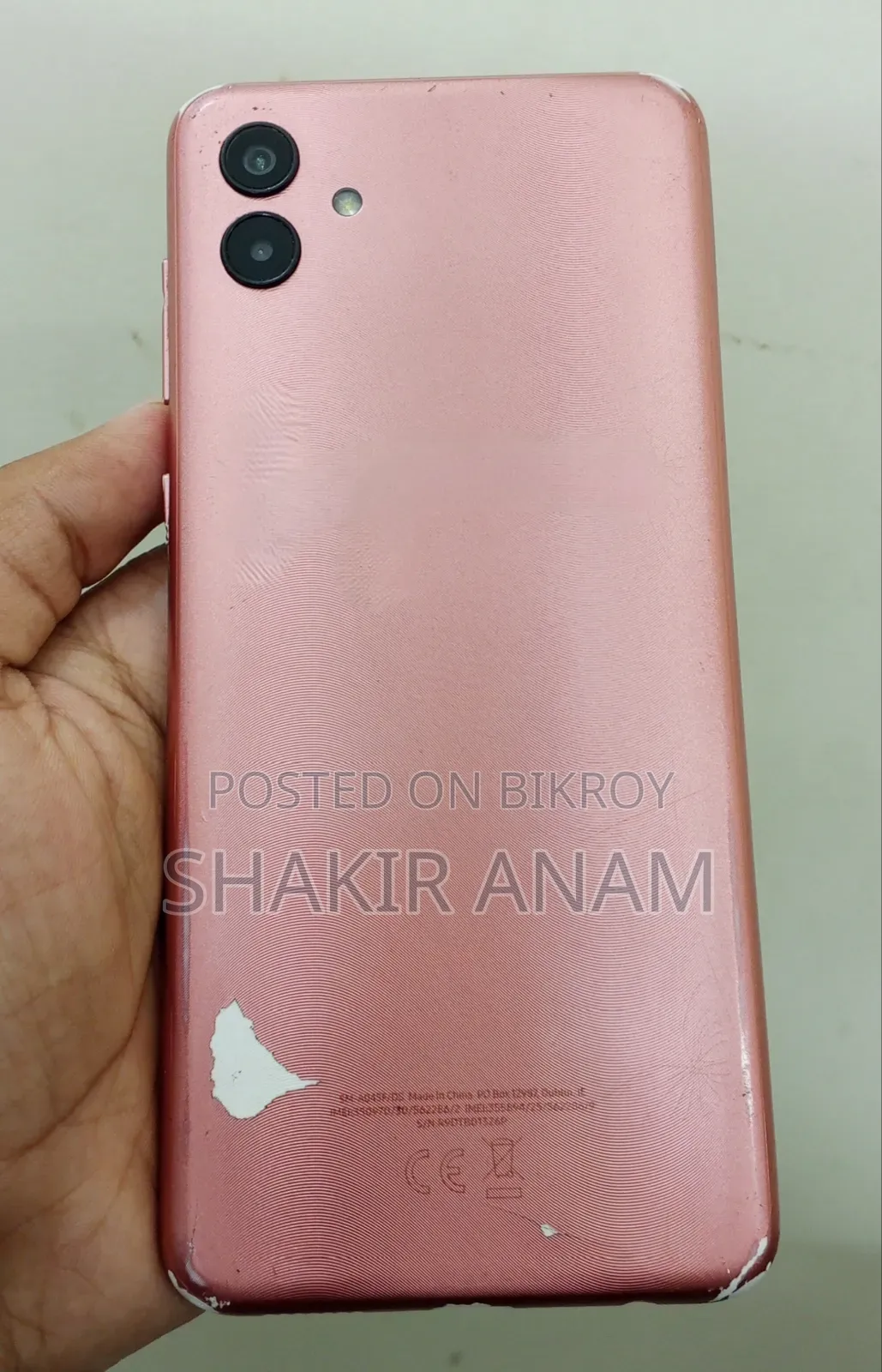 স্যামসাং গ্যালাক্সি এ০৪ ৬৪ জিবি গোলাপি