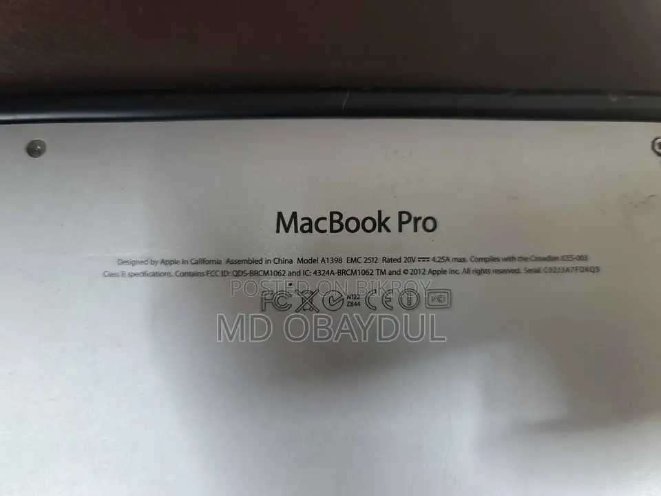 Laptop Apple MacBook Pro 2013 8GB Intel Core i7 SSD 256GB