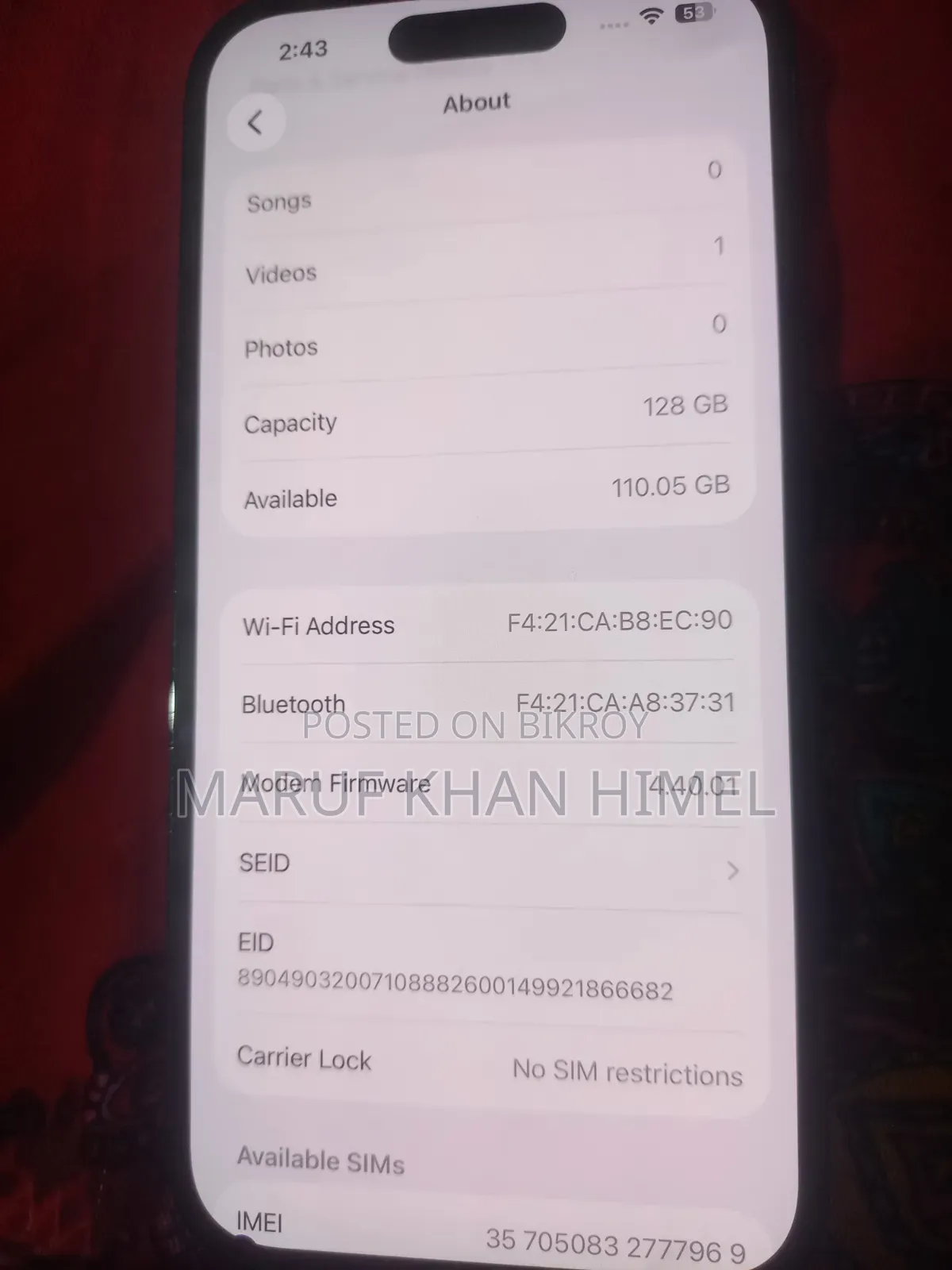 Apple iPhone 14 Pro 128 GB Black