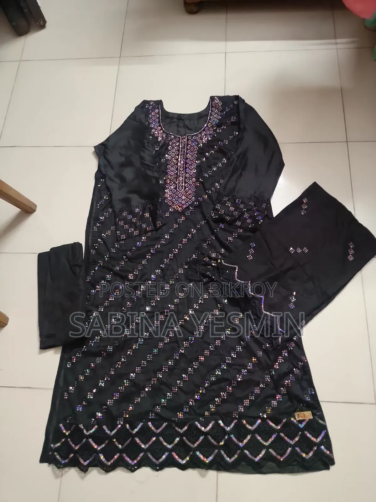 Brand New Unstitched Cotton Three Piece - Gorgeous Sequence Work
