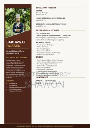 Looking to work as a Commis Chef in a restaurant