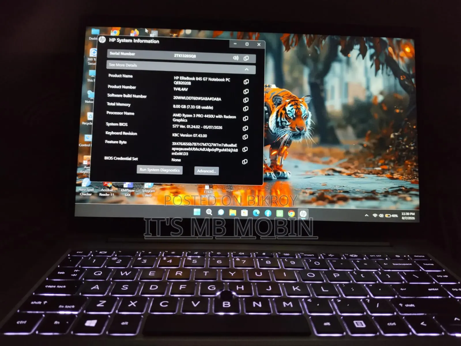 Laptop HP Elitebook 845 G7 8GB AMD Ryzen 5 SSD 256GB