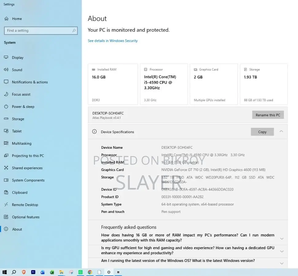 Desktop Computer Gigabyte 16GB Intel Core i5 HDD+SSD 2T