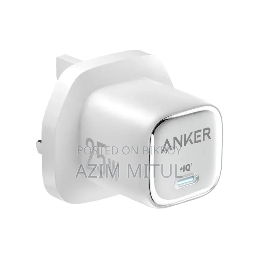 Anker 25W Charger 3-Pin Plug.