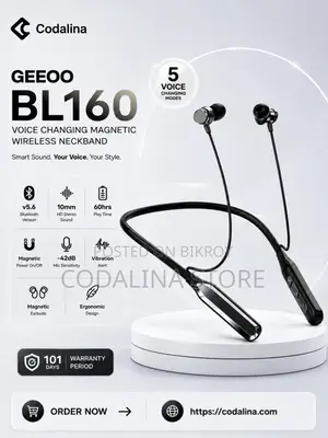 GEEOO BL160 Voice Changing Magnetic Neckband With HD Stereo Sound