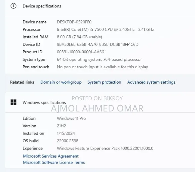 New Desktop Computer Acer Aspire C20-220 8GB Intel Core i5 SSD 256GB