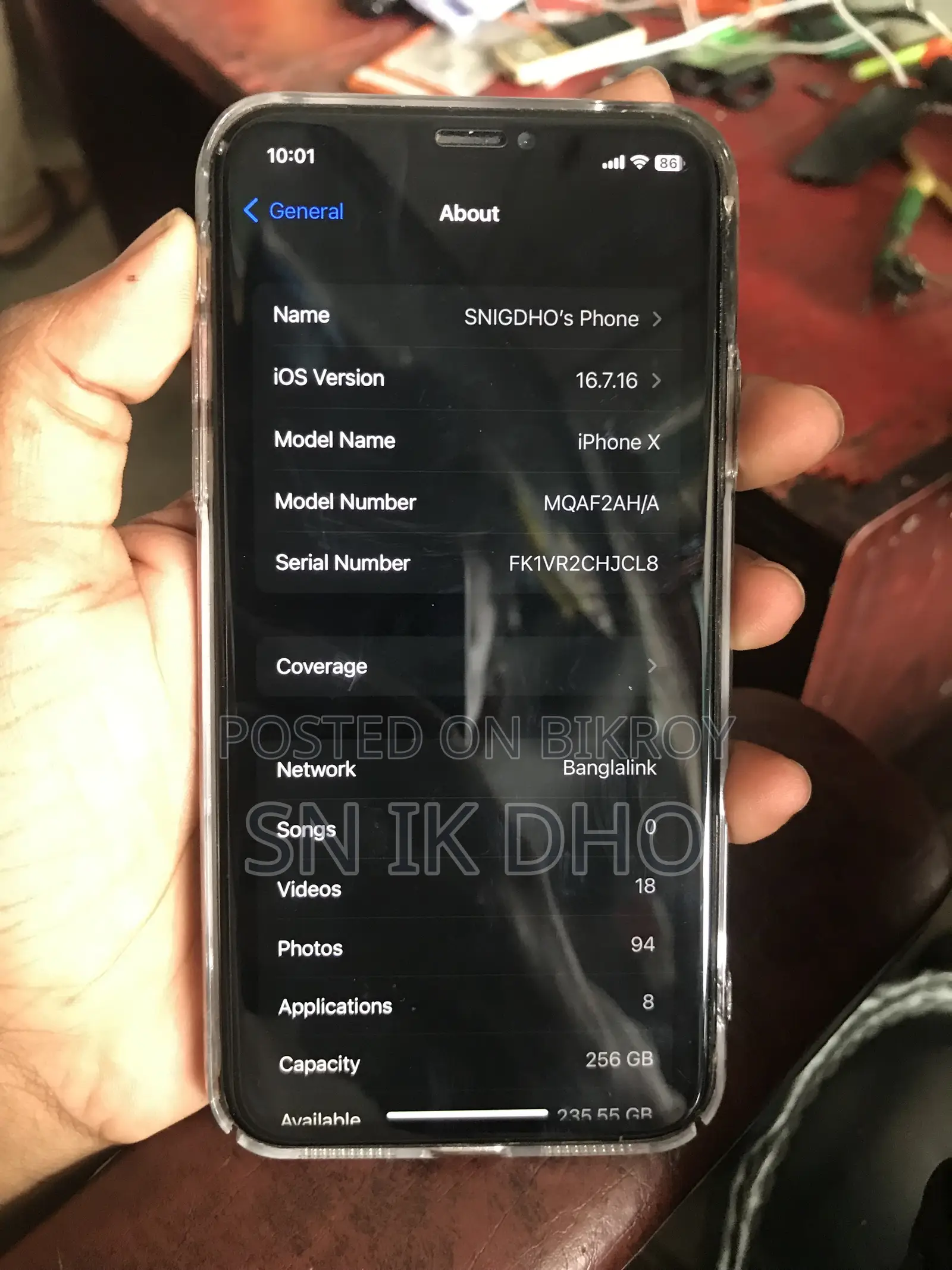 New Apple iPhone X 256 GB Black