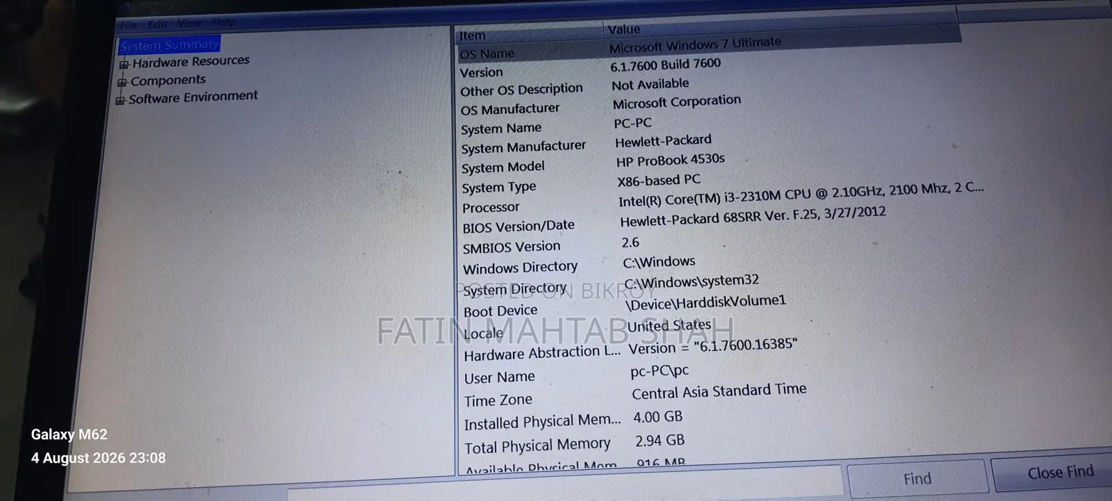 Laptop HP ProBook 4530S 4GB Intel Core I3 SSD 512GB