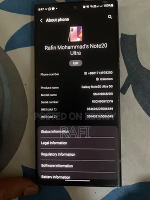 Samsung Galaxy Note 20 Ultra 5G 256 GB Black