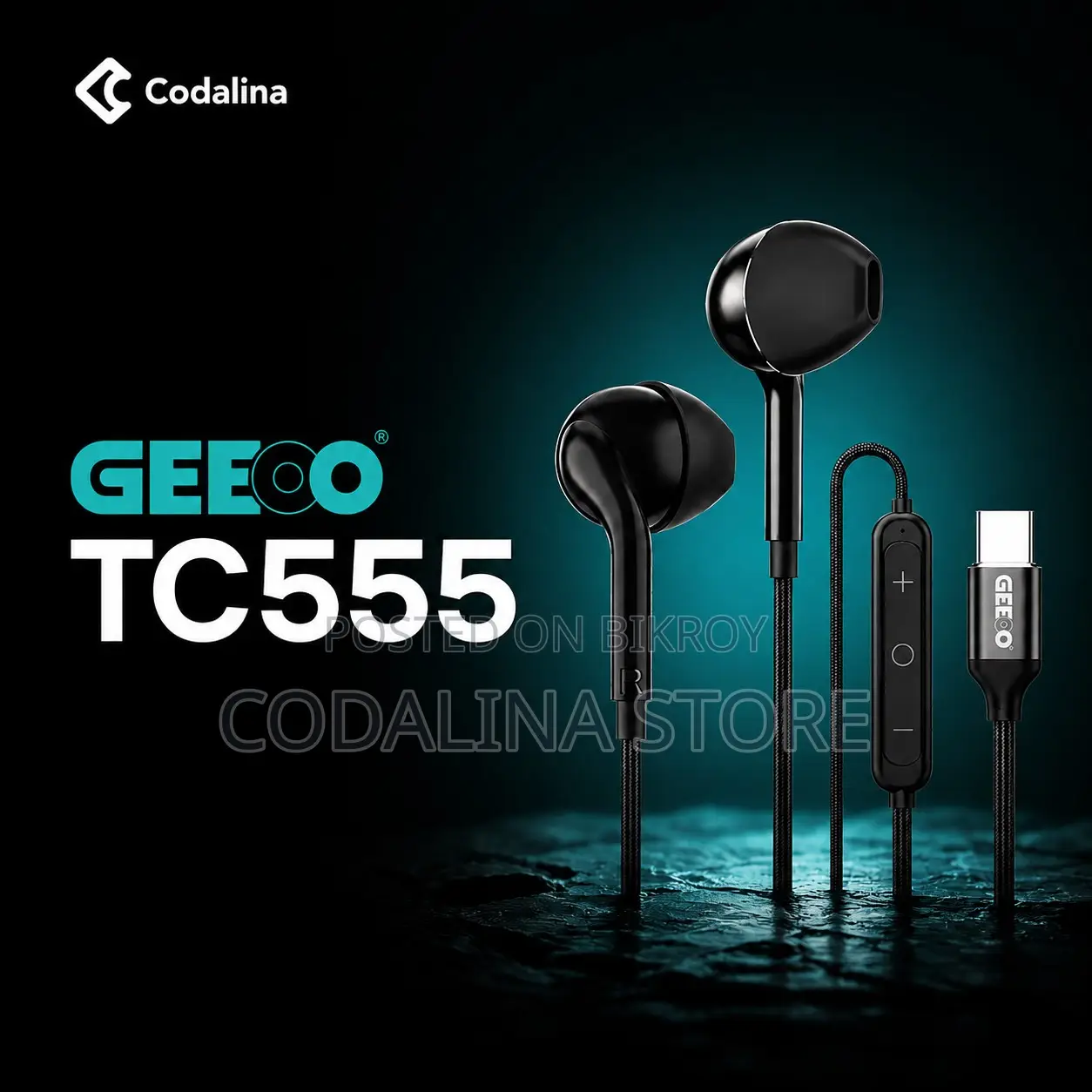 Geeoo TC555 Type-C Ultra Bass Earphone