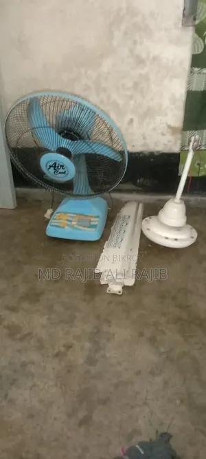 One ceiling fan and one table fan