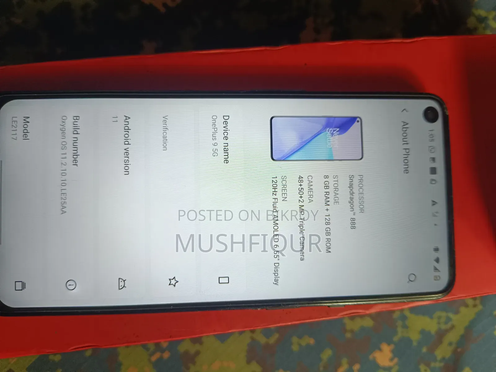 ওয়ানপ্লাস ৯ ১২৮ জিবি ব্ল্যাক