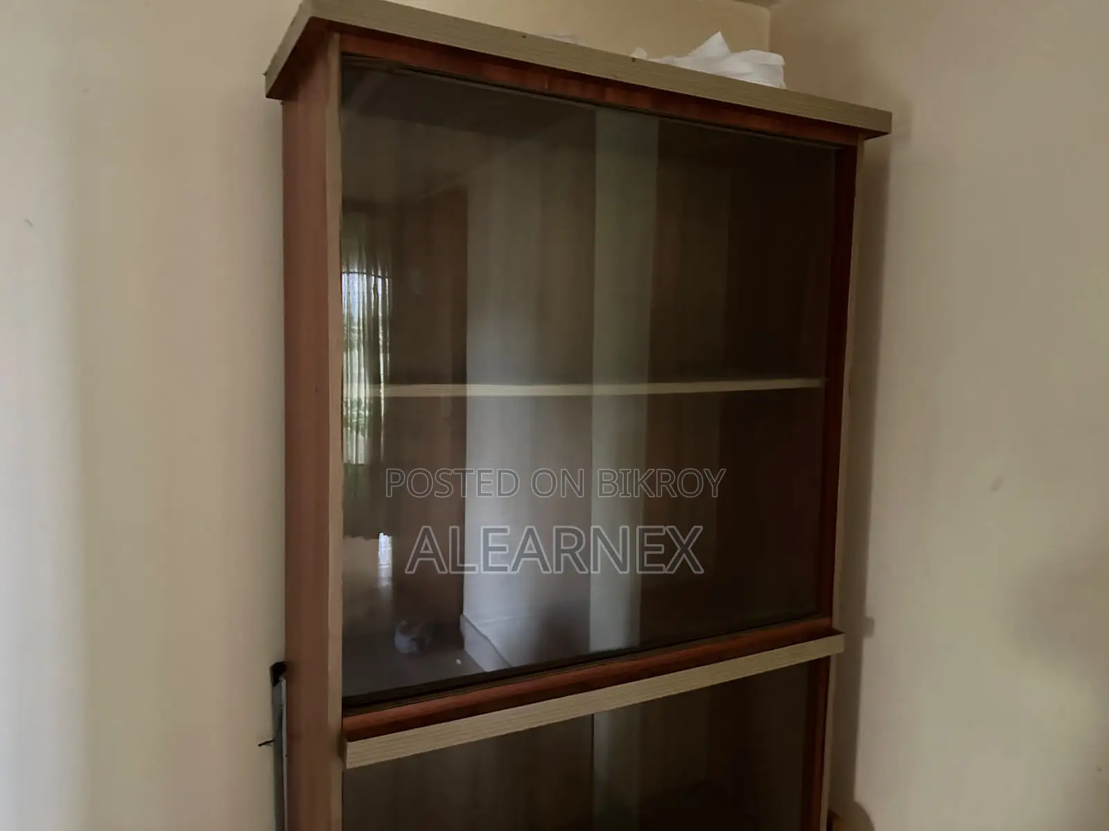 Glass Sliding Door Bookshelf / Display Cabinet