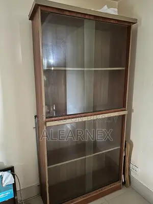 Glass Sliding Door Bookshelf / Display Cabinet