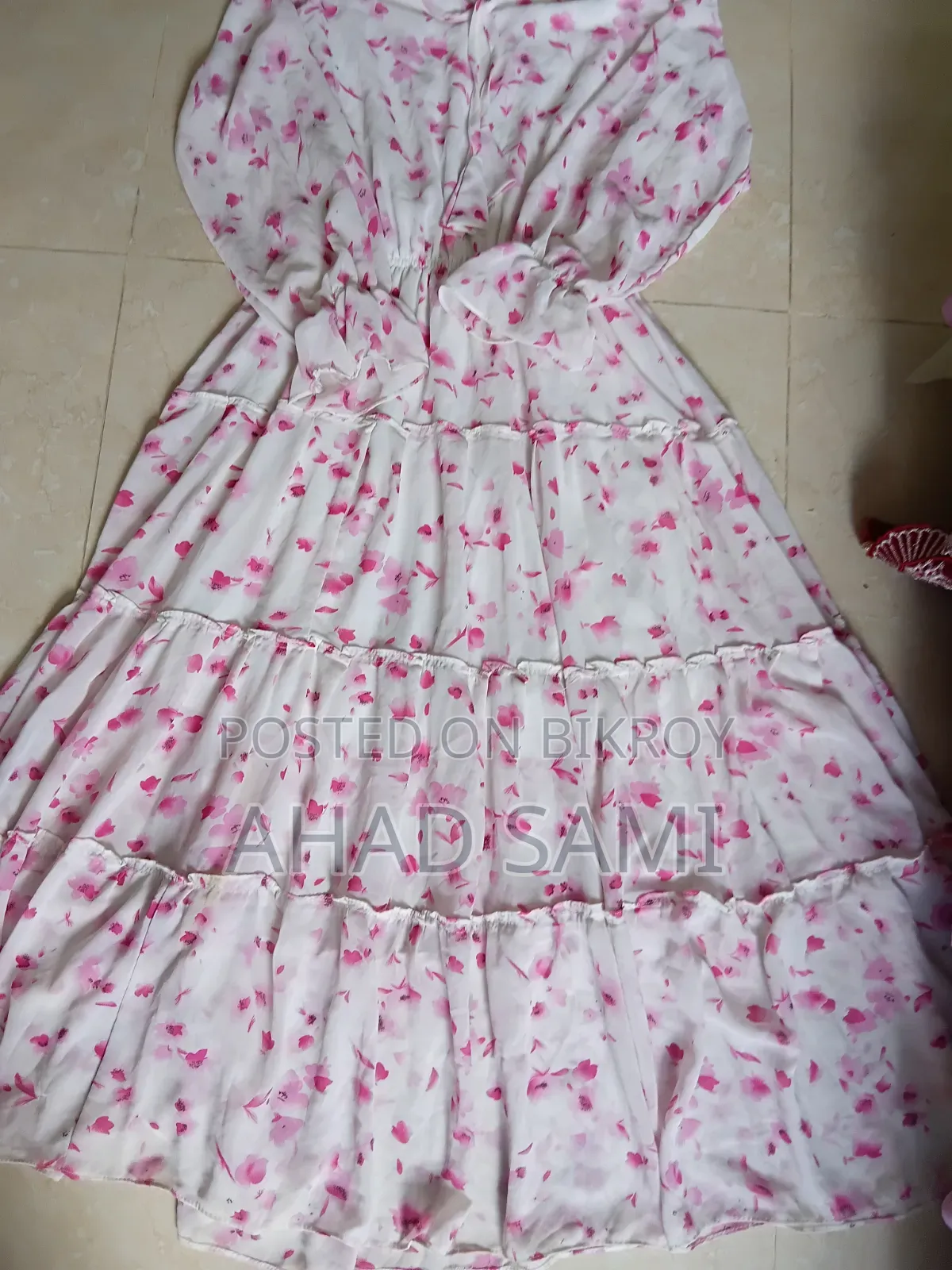 Tops, One Piece, White and Pink Colour