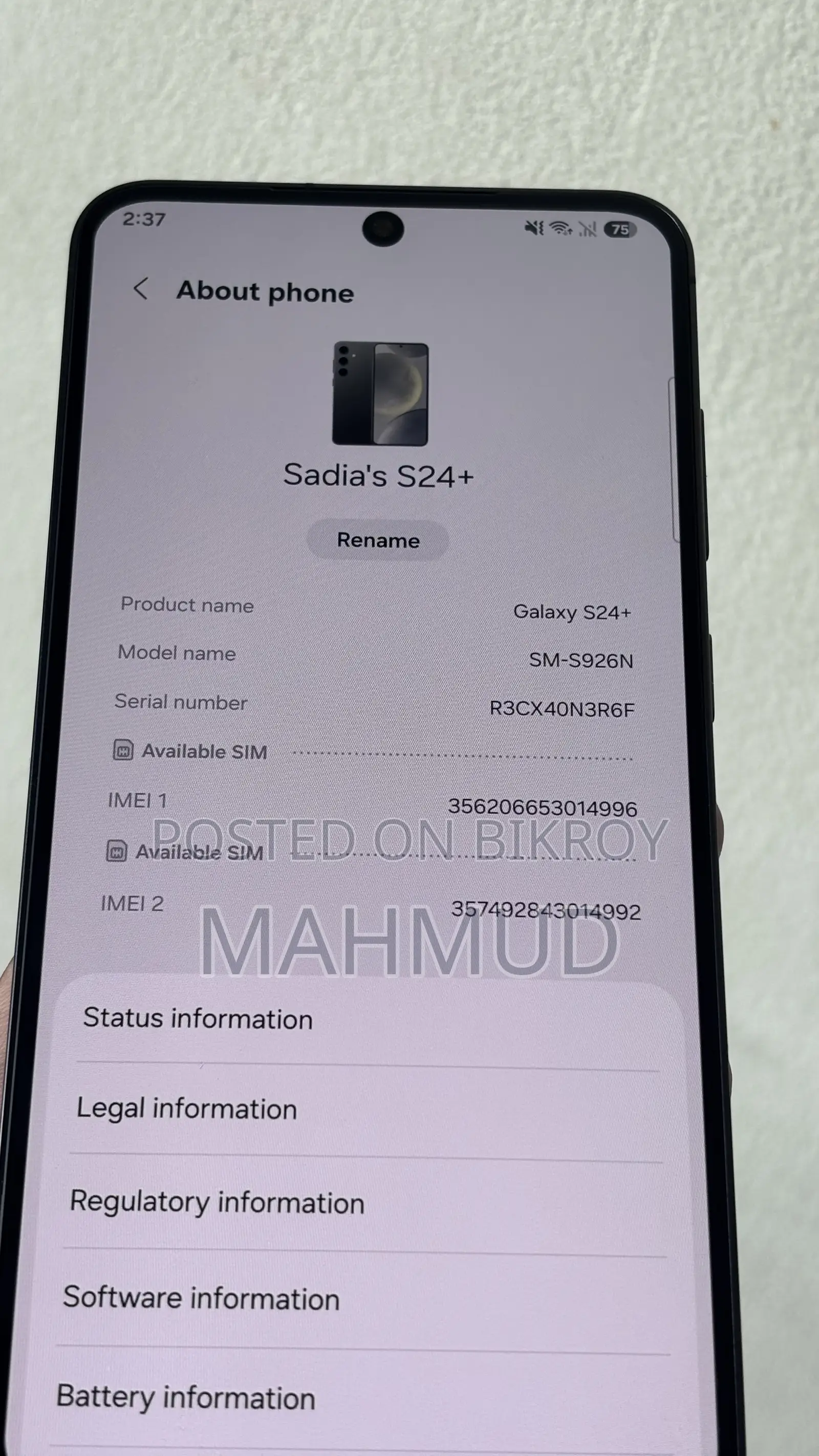 Samsung Galaxy S24 Plus 256 GB Black
