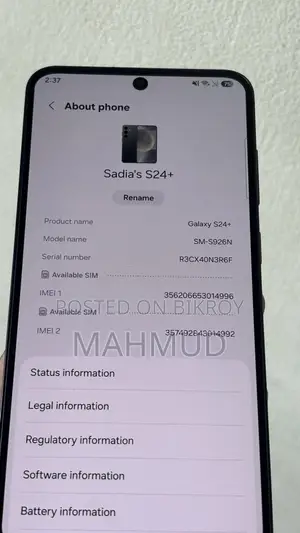 Samsung Galaxy S24 Plus 256 GB Black
