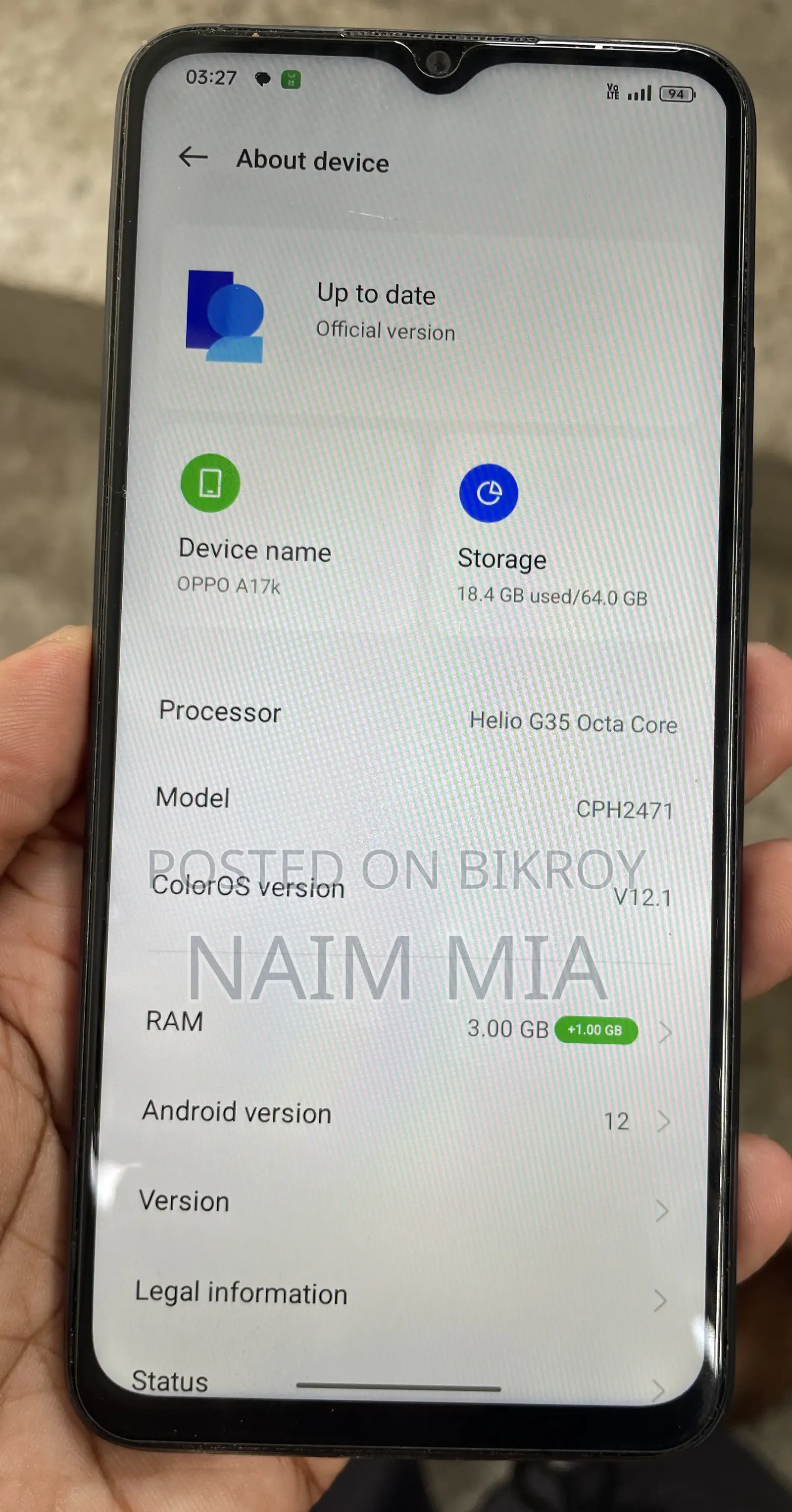 Oppo A17 64 GB Blue
