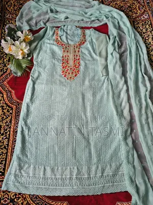 Simple Georgette 2 Pice Back Side Plain and Inner Attach Body Size 40