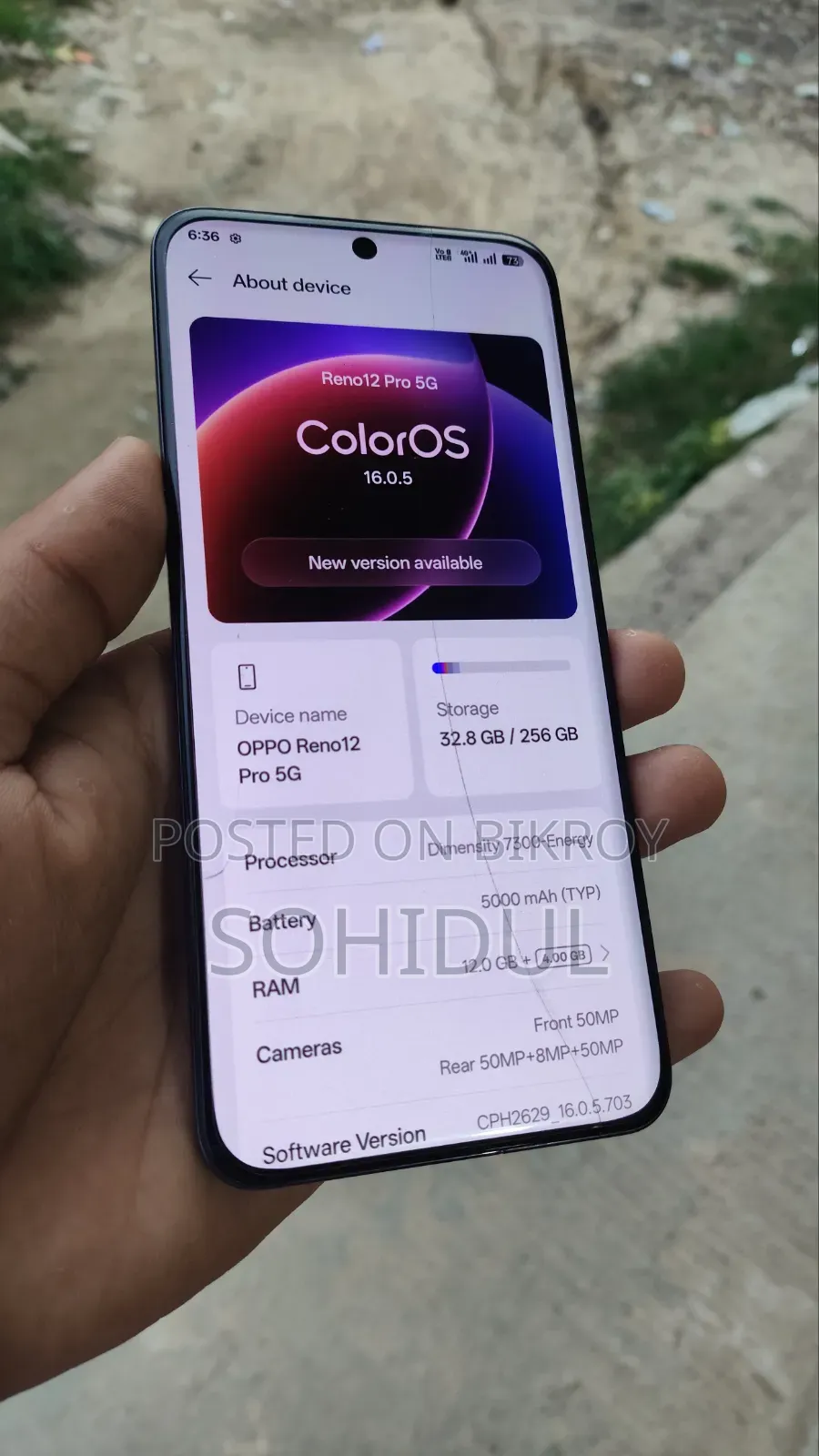 অপো রেনো১২ প্রো ৫জি ২৫৬ জিবি ব্ল্যাক