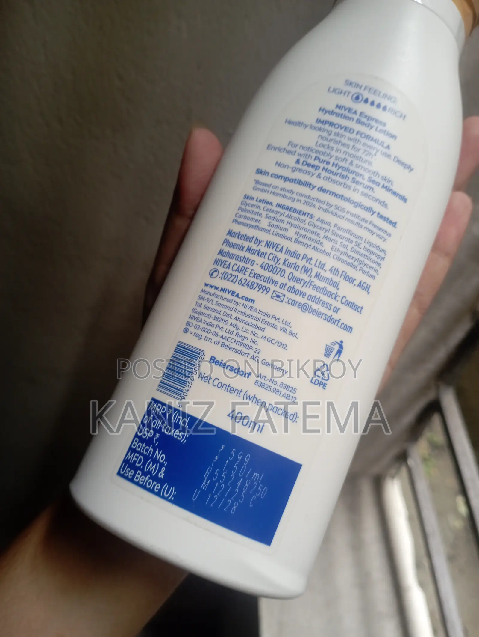 Nivea Express Hydration Body Lotion